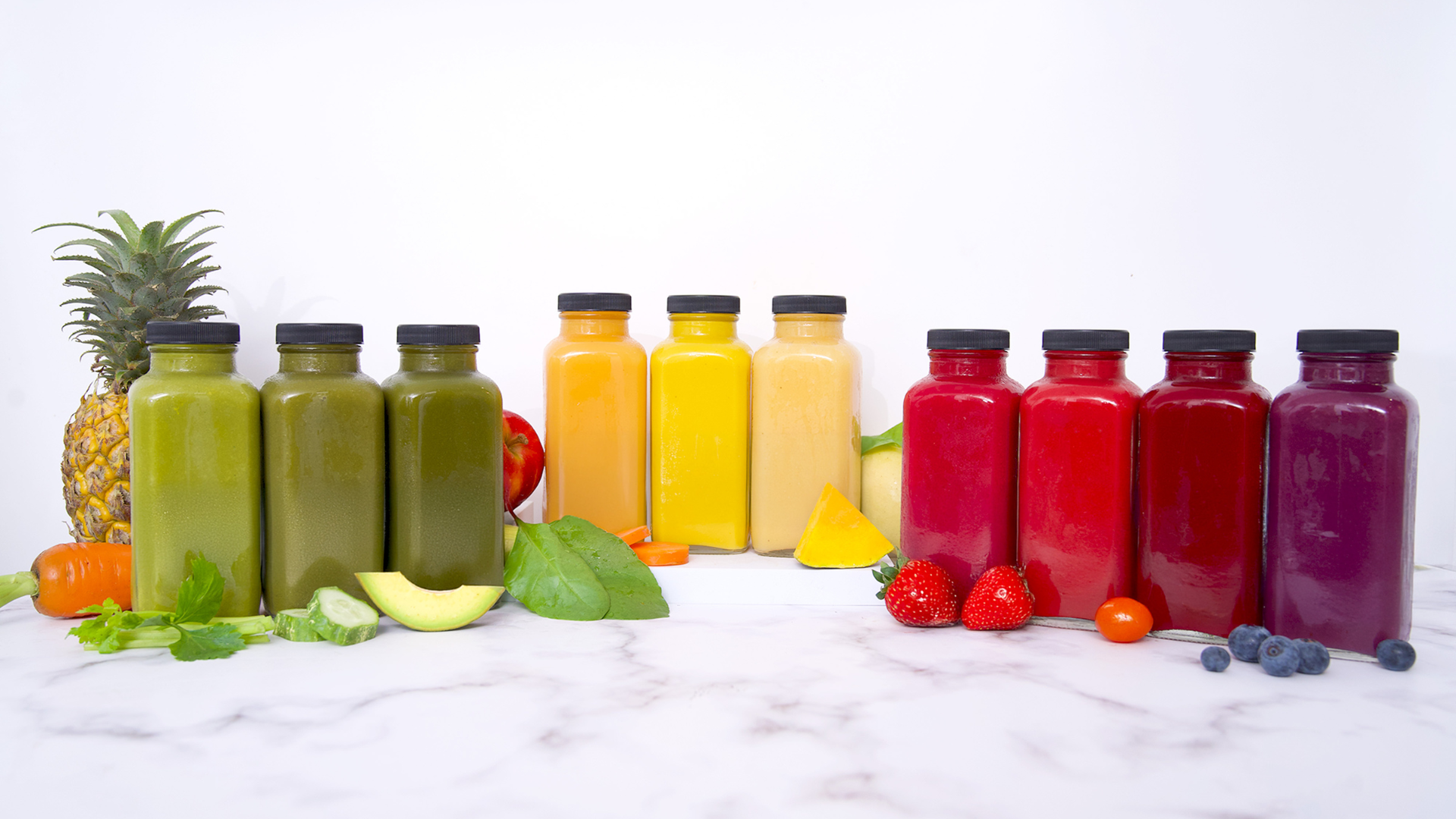 variety of protein and fiber-rich smoothies